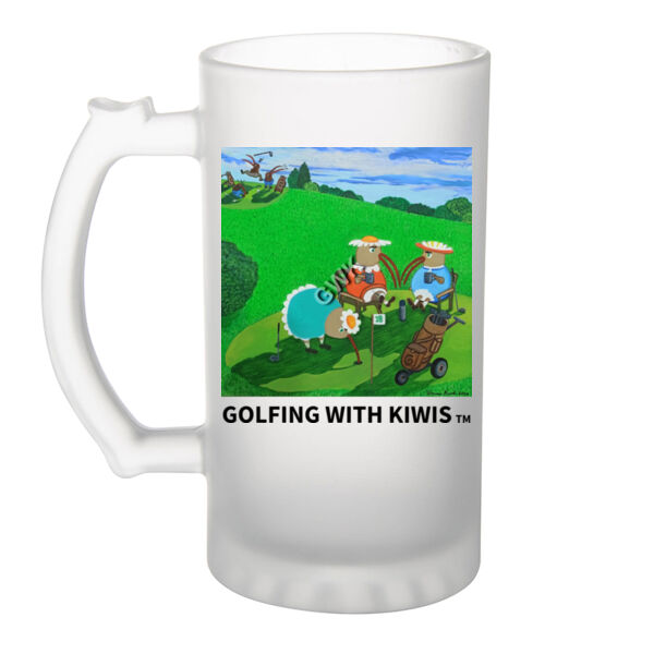 The Ultimate Birdie Block: Tea Time on the 18th! Glass Mug Thumbnail
